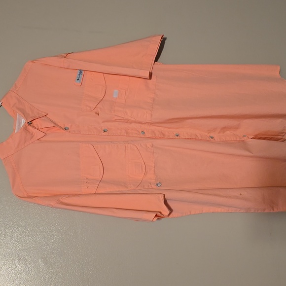 Columbia Peach Button-Up Shirt Mens Size XL - Picture 2 of 5